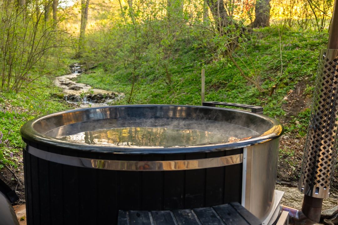 Camping site hot tub